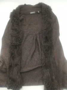 Neiman Marcus Collection Brown Rabbit Fur Cashmere Vest- XS - Picture 1 of 2