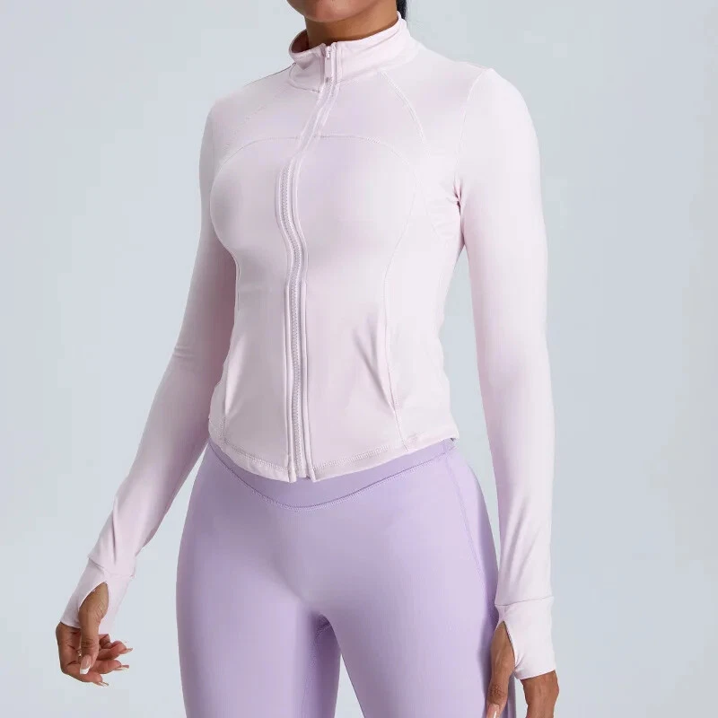 Chaqueta deportiva de manga larga para mujer con cremallera Fitness Yoga Camisa Ropa deportiva Mujer Gimnasio Prenda para el torso Foto 1 de 4