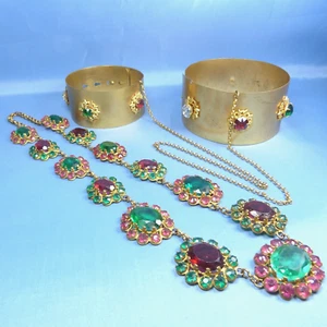 Conjunto de joyas de teatro de 1900/brazalete brazalete collar ópera victoriana - Imagen 1 de 10