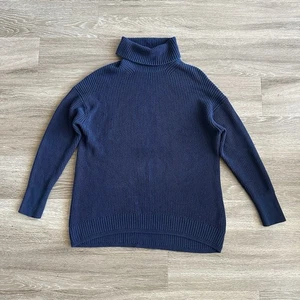 Suéter tejido cuello falso J Crew azul marino pequeño para hombre - Imagen 1 de 15