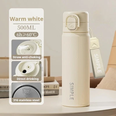 316 Stainless Steel 500ml Thermal Bottle for Hot Water Coffee Bicycle Bottle - Image 1 of 4