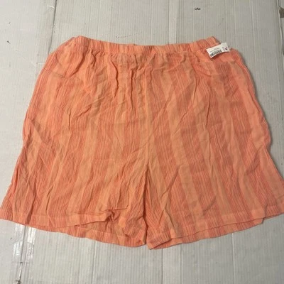 Pantalones cortos para mujer vintage XL Cold water Creek NWI gasa rayas melocotón 🍑 Foto 1 de 4