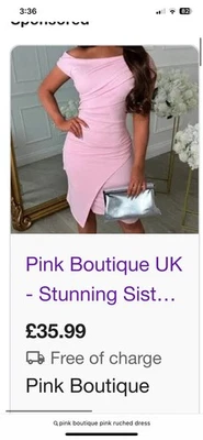 Pink Boutique Midi Dress Size 10 Medium - Image 1 of 4