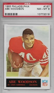 1965 PHILADELPHIA # 167 ABE WOODSON ☆RARE☆ ST. LOUIS CARDINALS PSA 8 NM-MT - Picture 1 of 1