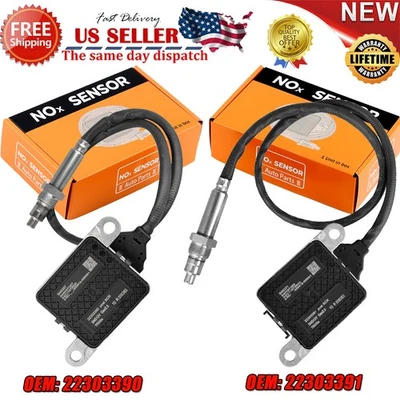 Paquete de 2 sensores Nox de entrada de salida para camión Volvo D11 D13 D16 Mack 22303390 22303391 Foto 1 de 4