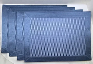 NEW French Blue Jubilee Satin Edge Polyester Woven Placemats Set of 4 - Picture 1 of 6