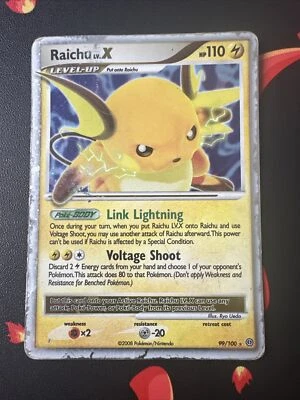 Pokemon Raichu LV.X Stormfront 99/100 Holo Rare HP - Image 1 of 4