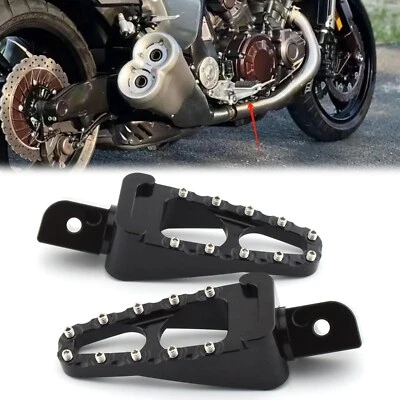 Front Foot Pegs Footrests Fit For Motorcycle Yamaha YZF R6 03-20 R1 98-99 Black - Image 1 of 4