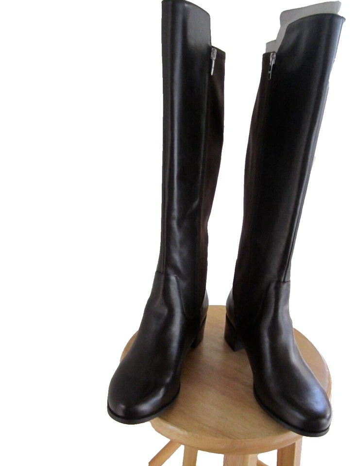 Botas de montar Marc Fisher de cuero marrón hasta la rodilla cremallera talla 9W Incept nuevas sin caja Foto 1 de 4