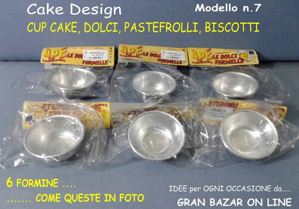 STAMPINI FORMINE METALLO 6 Pz. CAKE DESIGN PARTY FESTA VARIE FORME MODELLO n.7 - Immagine 1 di 1