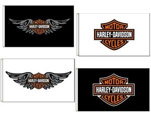Harley Davidson motorcycles flag choose design 90x150 or 60x90cm/3x5ft or 2x3ft - Imagen 1 de 8