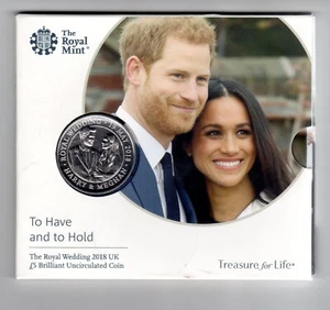 5 £ BRILLANT The Royal Mint Royal Wedding 05TH MAY 2018 Magane MARKLE AND HARRY - Picture 1 of 3