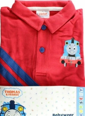 THOMAS AND FRIENDS Thomas der Tankmotor und Freunde rot Baby Spielanzug 3-6 Monate NEU