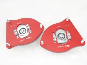 MINI Cooper R50 R52 R53 Silver Project Adjustable Top Mount Camber Plates RED - Picture 1 of 4