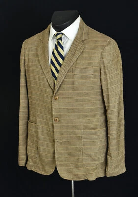 Freemans Sporting Club Cotton Unstructured Sport Coat XL Brown Stripe Jacket - Image 1 of 4