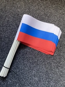 50 Piezas AL POR MAYOR Banderas Federación de Rusia Papel y Plástico Decoración Agitando a Mano - Imagen 1 de 1