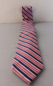  Joseph A Bank Pink Navy Blue Stripe 100% Silk Men's Reserve Designer Neck Tie - Picture 1 of 5