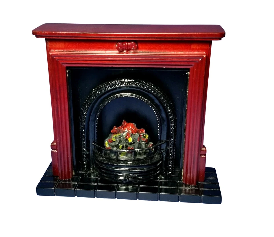 Aztec 1" Scale Dollhouse Miniature Fireplace Insert Mahogany Azt3242