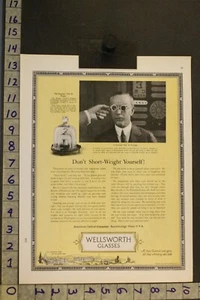 1923 MEDICAL OPTICAL GLASSES DOCTOR WELLSWORTH SCIENCE SOUTHBRIDGE AD ST73 - Picture 1 of 1