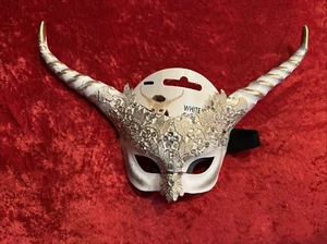 Maschera bianca elegante floreale mascherata - Halloween - cosplay - costume - Foto 1 di 7