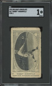 1922 NEILSON'S CHOCOLATE RABBIT MARANVILLE 90 POOR V61 TYPE 1 SGC 1 PIRATES