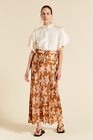 Lee Mathews Size 0 Momo Bias Midi Skirt Brown Floral