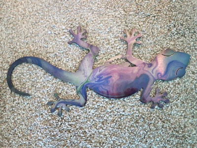 Gecko - Tonos púrpuras - Decoración de arte de pared de acero de Next Innovations - Interior o exterior - Nuevo Foto 1 de 3