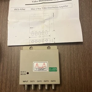 1 In 4 Out Video Distribution Amplifier BNC Splitter without Power Supply - Picture 1 of 2