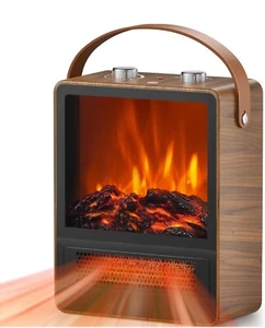 1500W Electric Indoor Space Heater Knob Control 3D Flame Portable Home Fireplace - Picture 1 of 6