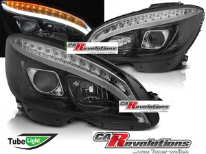 LED Light Tube Scheinwerfer in schwarz für Mercedes W204 C Klasse 2007-2010 - Afbeelding 1 van 6