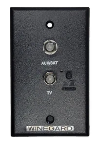 Winegard RV Aux/Sat + TV Coaxial Wallplate Power Supply BLACK RV-0753 ON/OFF - Picture 1 of 4