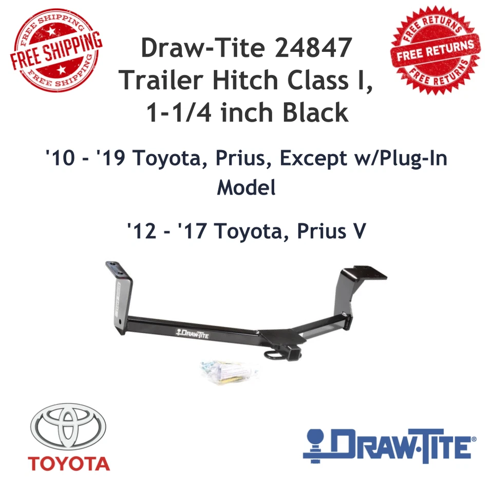 Enganche de remolque Draw-Tite 24847 clase I, receptor de 1-1/4" para Toyota Prius, Prius V Foto 1 de 4
