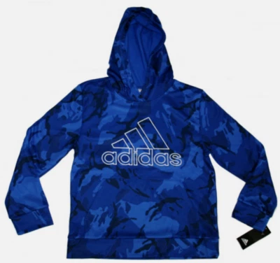 ADIDAS NIÑOS CAMUFLAJE ESTAMPADO JERSEY MANGA LARGA SUDADERA CON CAPUCHA (AZUL XL 18/20) NUEVO CON ETIQUETAS Foto 1 de 4