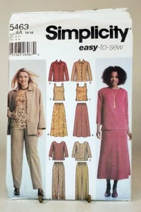 Pattern Misses/Womans Pants Skirt Top Jacket Size 8-18 Simplicity 5463 - Picture 1 of 2