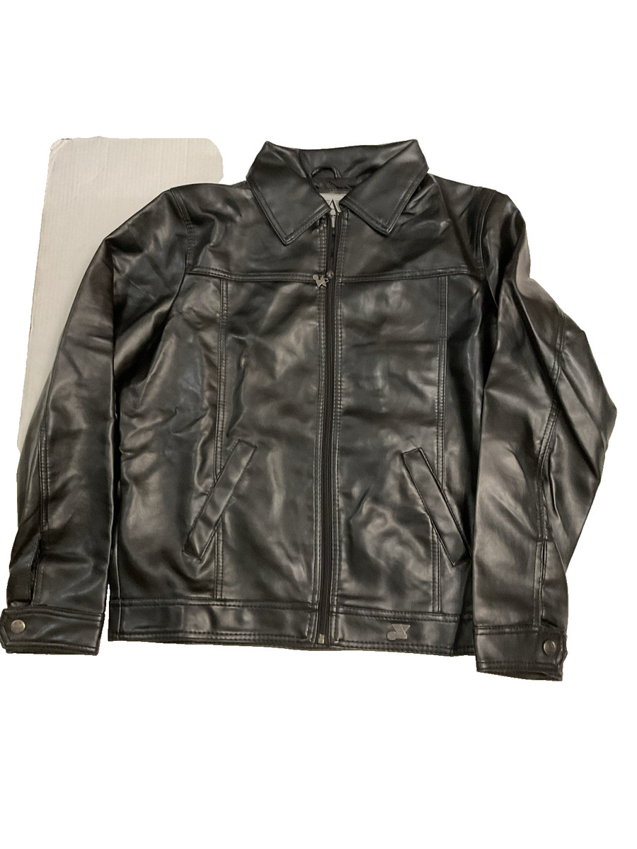 Armani Collezioni Faux Leather Outer Shell Black Coats