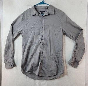 Structure Gray Slim Fit Long Sleeve Button Up Shirt Mens Medium - Picture 1 of 12