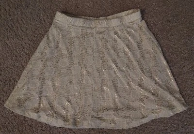 Falda Hello Kitty Niña Talla XL Marfil Encaje y Forro Dorado Foto 1 de 4