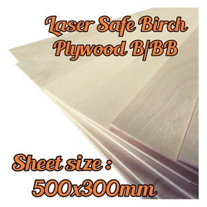 Versatile Laser Birch Plywood Sheet 500x300mm - 3mm, 4mm or 5mm - Picture 1 of 11