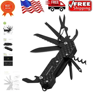 All-in-One Black Multi-Tool: 15 Functions for Camping, Survival & Everyday Use - Picture 1 of 10