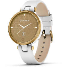 Garmin LILY Womens Smartwatch Leather White Golden 34mm GPS 010-02384-B3