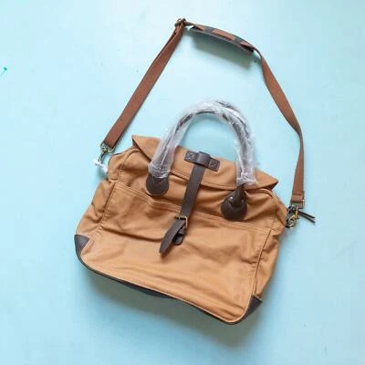 NWOT J Crew Carson Canvas Leather Laptop Messenger Crossbody Bag - Image 1 of 4