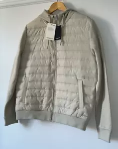 Marks & Spencer Mens AUTOGRAPH Jacket /Jersey Fabric Sleeves Stone Medium - Picture 1 of 11