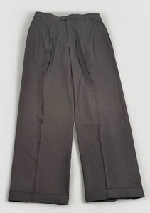 Pantalones de vestir de lana ZANELLA Jesse para hombre talla 33x29 negros con puños hechos en Italia - Imagen 1 de 5