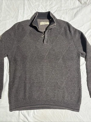 Pullover Tommy Bahama Usado en Excelente Condición Para Hombre Marrón Mezcla de Cachemira Cuarto Cremallera Talla M Foto 1 de 4