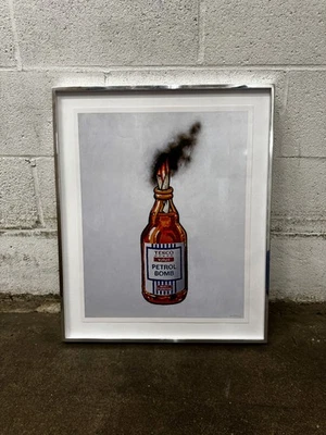 Banksy, Tesco Petrol Bomb Fine Art Signed Print, Custom Museum Frame - Image 1 of 2