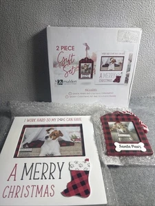 Malden 2-teiliges Geschenkset Frohe Weihnachten Haustier 4x6 Rahmen & 3x3 Ornament - Bild 1 von 10