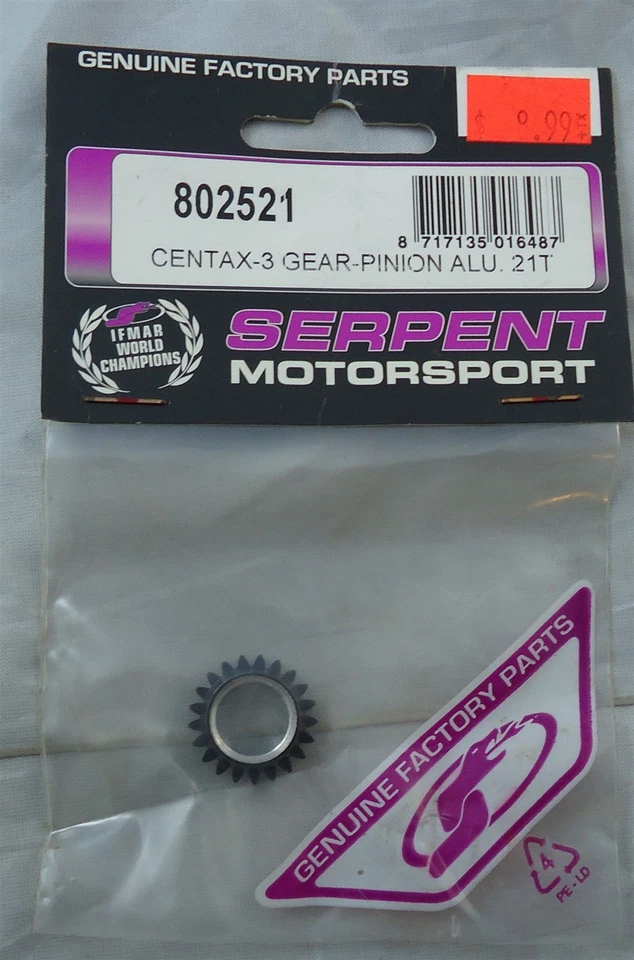 Serpent Racing 710/720 4WD Centax 3 21T Aluminum 2nd Pinion Gear SER802521 - Image 1 of 1