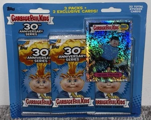 NEW Garbage Pail Kids 30th Anniversary Blister 3-Pack + 2 Excl Cards GPK SEALED - Picture 1 of 10