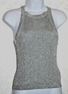 BA&SH Damen Metallic Gerippt Neckholder Tank Top Größe Small - Bild 1 von 5
