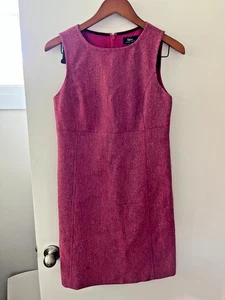 CHIC! Boden Sz SM (4) British Tweed Albany Herringbone Wool Dress Pink Twill - Foto 1 di 3